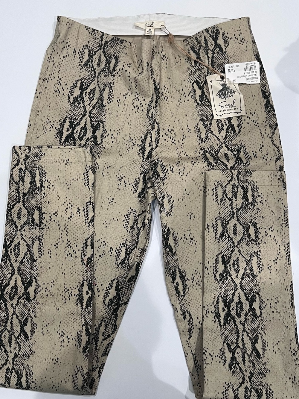 easel Beige Snake-Print Pants leggings NWT